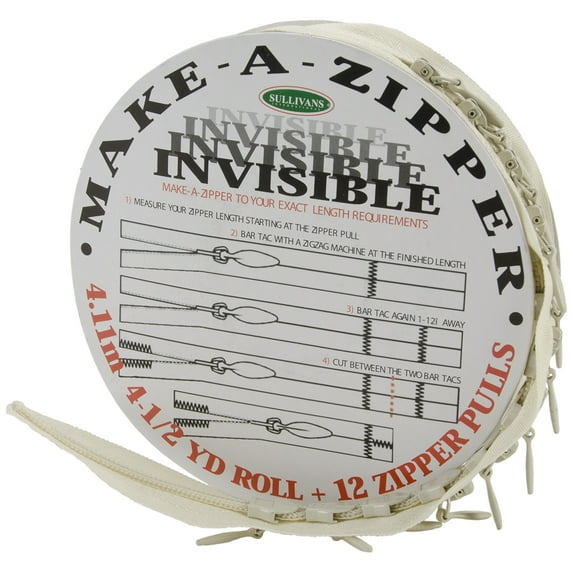 Sullivans Make-A-Zipper Kit Invisible, 4-1/2 Yds