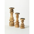 thumbnail image 1 of Sullivans Pillar Candleholder 16"H, 12"H & 8"H Brown, 1 of 3
