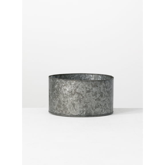 Sullivans Ribbed Planter 4"H Gray
