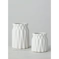 thumbnail image 1 of Sullivans Set of 2 Origami Vase 6"H & 4"H White, 1 of 6