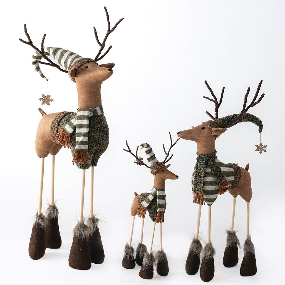 Sullivans Set of 3 Standing Deer Figurines 37"H, 32"H & 23"H Brown