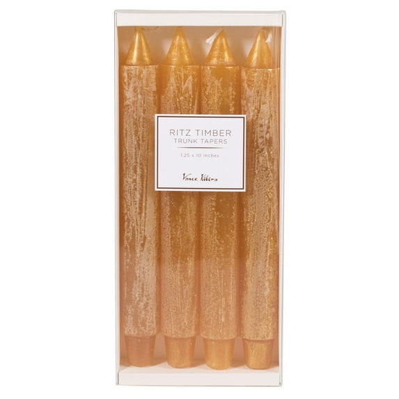 Sullivans Vance Kitira Timber Taper Set of 4 Candles, Clean-Burning, Environmental-Friendly, Scentless, Real-Wax Candles, Home Décor, Hosting Décor