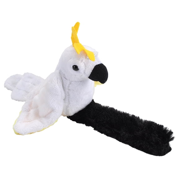 Wild Republic Perching Cockatoo, Sulphur Crested, Snap Bracelet, Records and Replays, 9 Inches, Gift for Kids, Plush Toy, Fill is Spun Recycled Water Bottles