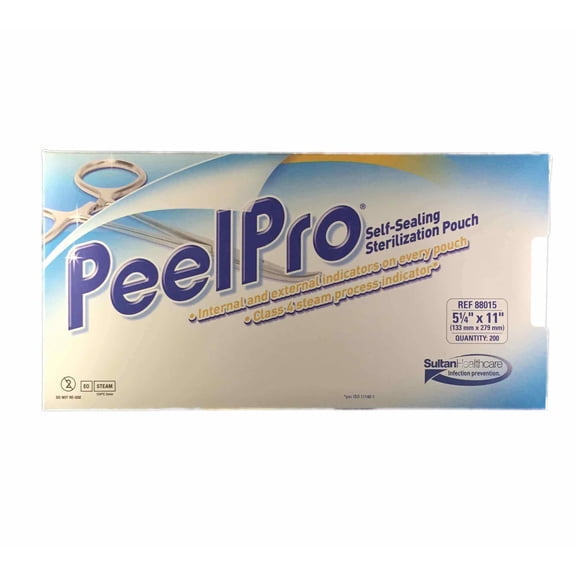 Sultan 88015 PeelPro Sterilization Pouches 5.25" X 11" 200/Bx