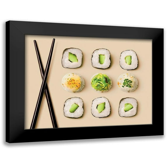 Sultan, Galith 14x12 Black Modern Framed Museum Art Print Titled - Baguettes et makis I