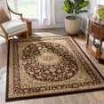 thumbnail image 1 of Sultan Medallion Brown Oriental 4 x 5 (3'11" x 5'3" ) Area Rug Persian Floral Formal Traditional Area Rug Easy Clean Stain Fade Resistant Shed Free Modern Classic Contemporary Thick Soft Plush Rug, 1 of 8