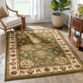thumbnail image 1 of Sultan Sarouk Green Oriental Area Rug Persian Floral Formal Traditional Area Rug 7' x 9' Easy Clean Stain Fade Resistant Shed Free Modern Classic Contemporary Thick Soft Plush Living Dining Room Rug, 1 of 8