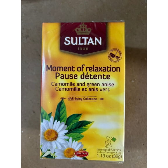 Sultan Tea Moment Of Relaxation Caffeine-Free Herbal Green Tea, 20 Tea Bags