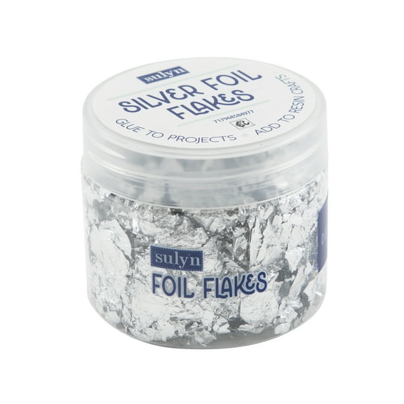 Sulyn 0.07 oz Foil Flakes- Silver, Plastic Container