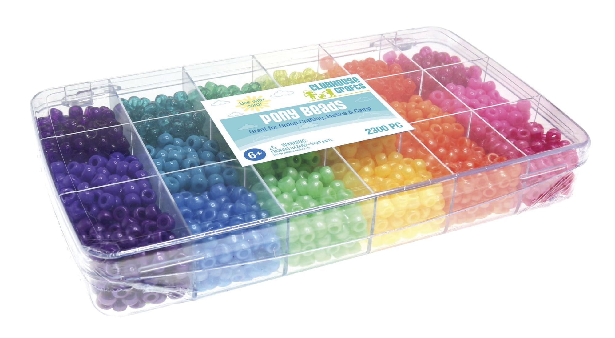 Sulyn Clubhouse Crafts Pony Beads, Assorted Colors, Set of 2300