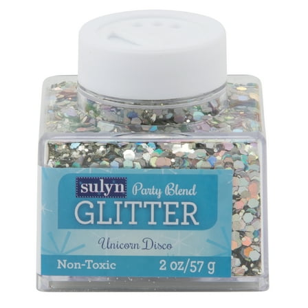 Sulyn Party Blend Glitter for Crafts, Silver Unicorn Disco, 2 oz