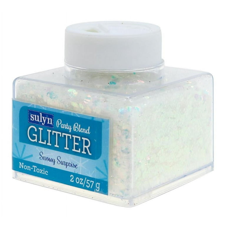 Sulyn Party Blend Glitter for Crafts, White Snow Blend, 2 oz