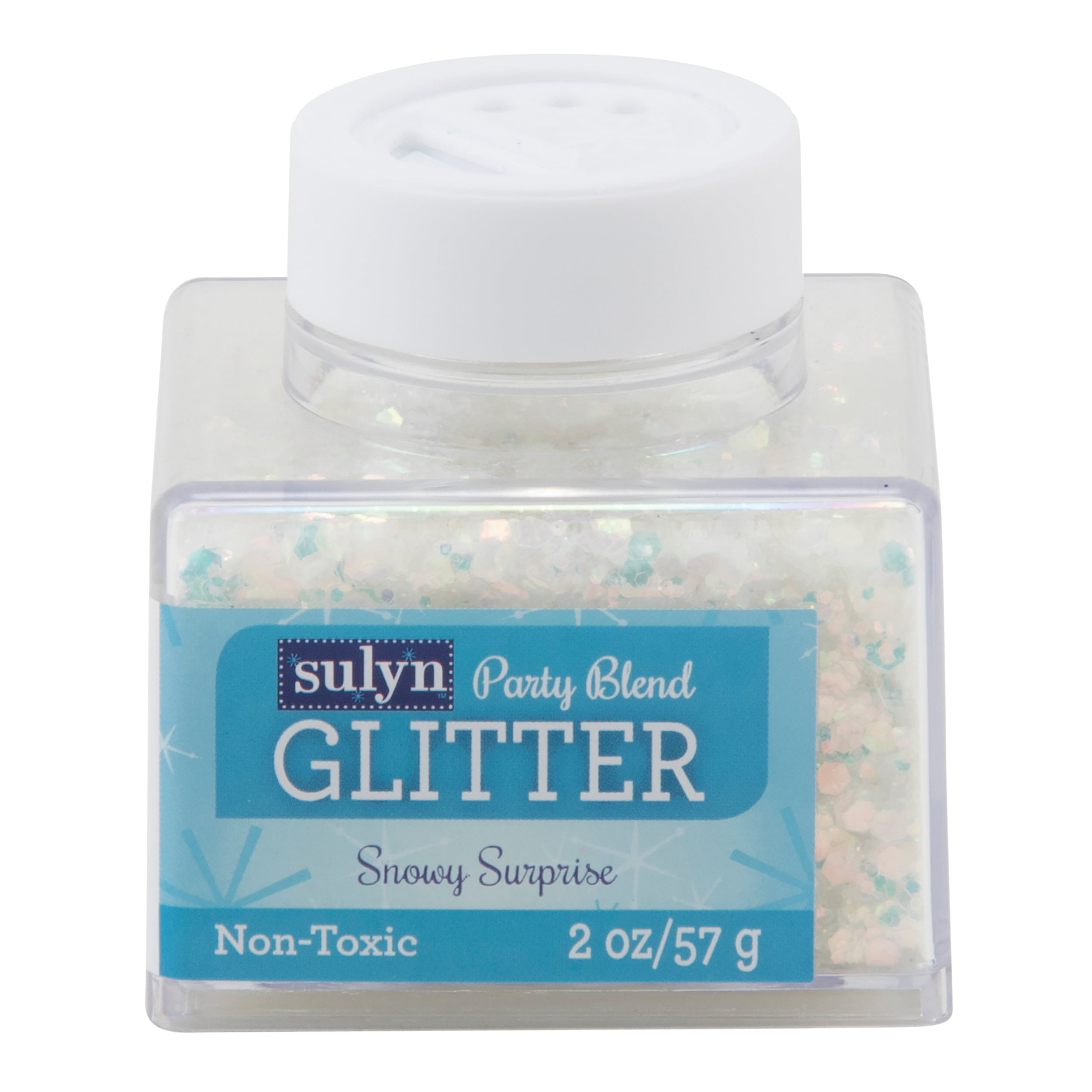 Sulyn Party Blend Glitter for Crafts, White Snow Blend, 2 oz