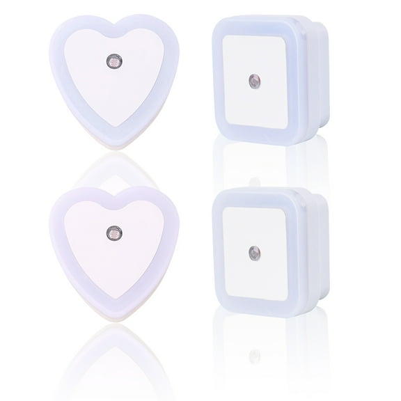Sulythw Auto Night Light, 4 Pack, LED Sensor Room Night Light with Smart Light, Plug-in LED Wall Light Night