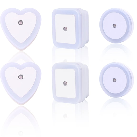 Sulythw Auto Night Light, 6 Pack, LED Sensor Room Night Light with Smart Light, Plug-in LED Wall Light Night