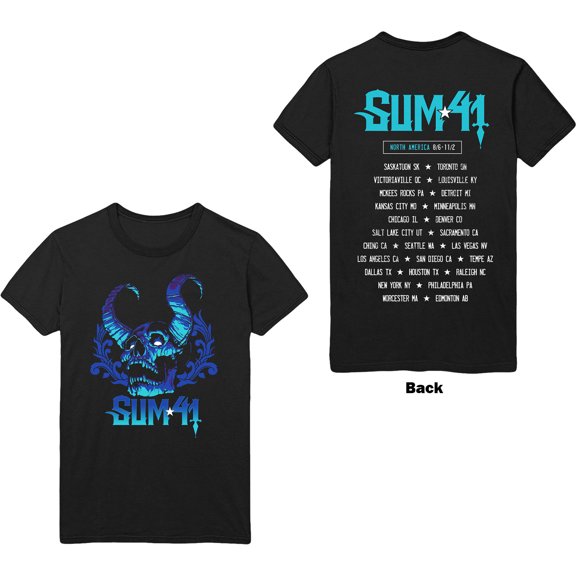 Sum 41 Unisex T-Shirt Blue Demon (Back Print) (X-Large)