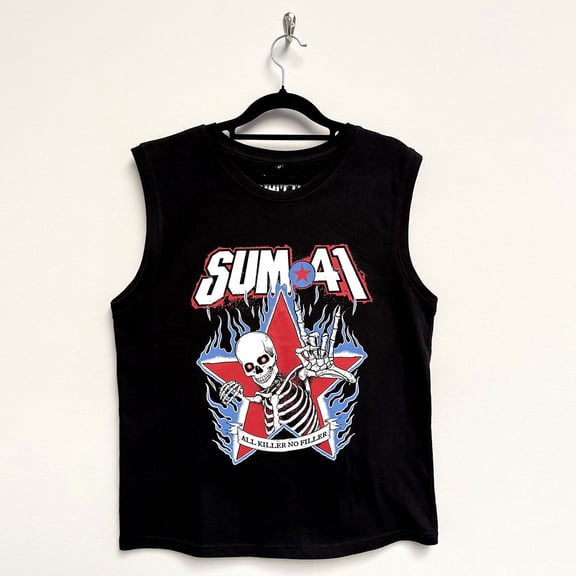 Sum 41 Unisex Tank T-Shirt All Killer No Filler Skeleton (Black)