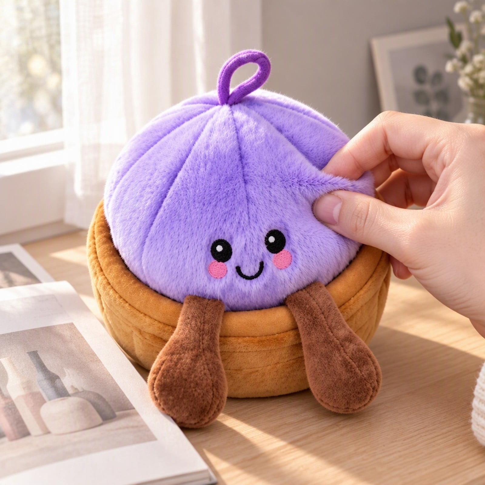 Sum Gear Sum Bun Food Shaped Plush Keychain, Soft Stuffed Steamed Bun Figure ...