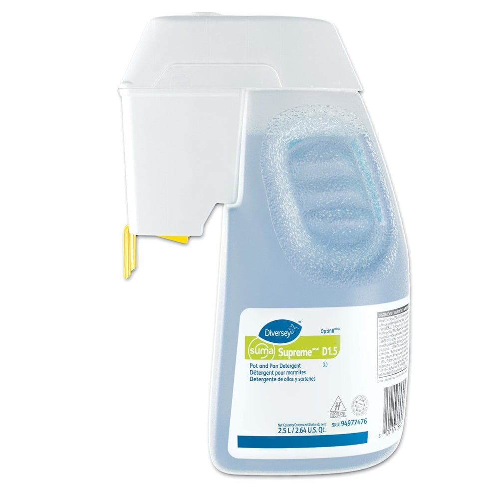 Suma 94977476 Supreme 2.6 qt. Optifill System Refill Concentrated Pot and Pan Detergent - Floral