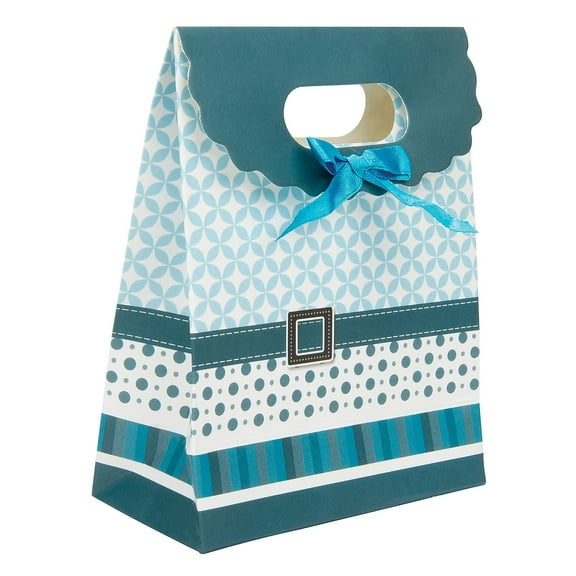 SumacLife Blue Holiday Buckle Bow Design Gift Bag