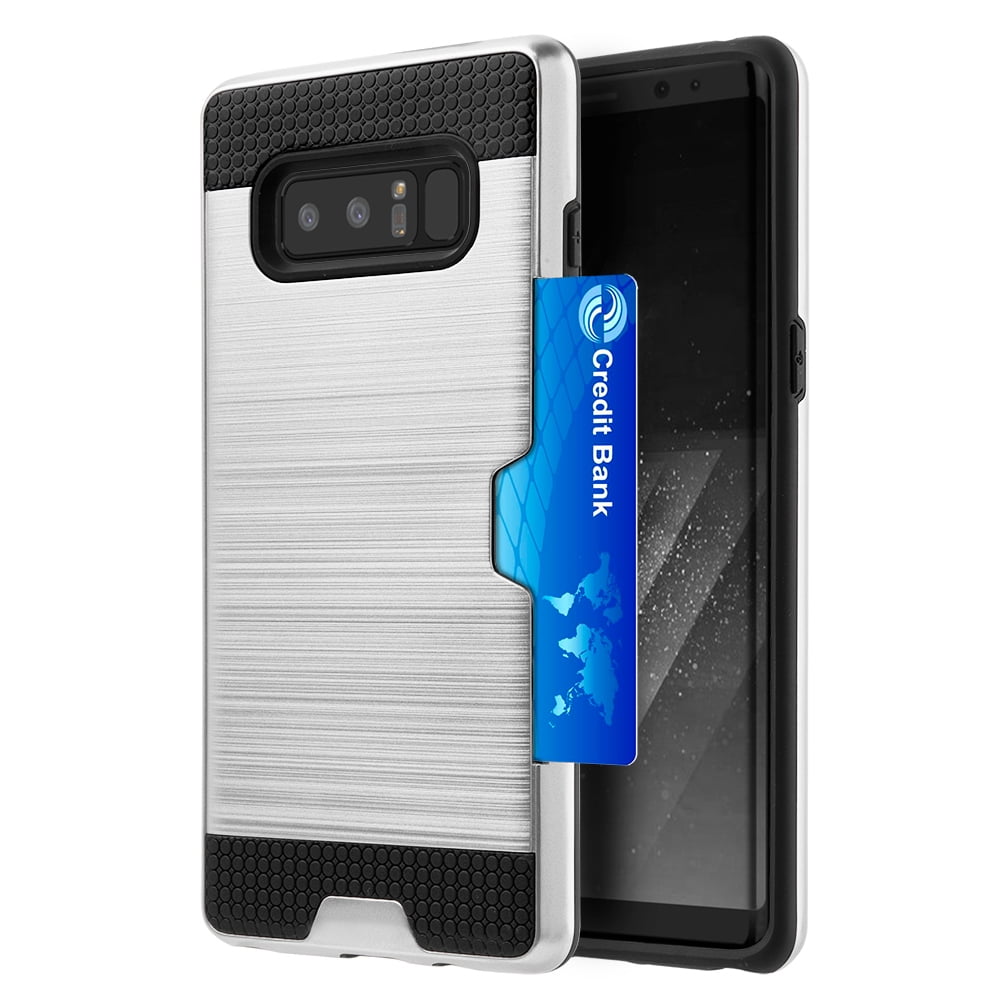 Sumaclife Protective Card Holder Hybrid Protector Case for Samsung Galaxy Note 8 Perfect Fit