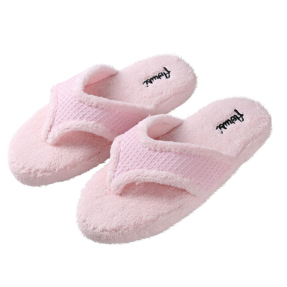 Sumaclife Women S Luxurious Soft Plush Thong Slippers With No Slip