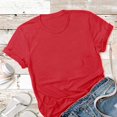 thumbnail image 1 of Sumai Crew-Neck Women's T-Shirt Short-Sleeved Fitted Summer Casual Tops Red 3XL, 1 of 2