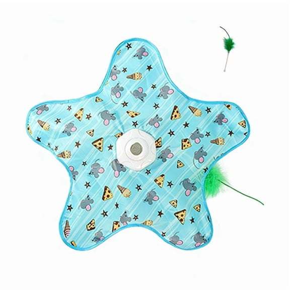 JUELEO Interactive Cat Toys for Indoor Cats  Automatic Hide and Seek Hunting Toy with 2 Rotating Feathers Teaser and Bird Sounds,Rechargeable Self-Play Toy