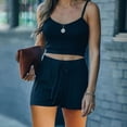 thumbnail image 1 of Sumail Women's 2-Piece Summer Suspenders And Shorts Set Ribbed Casual Suit, 1 of 2