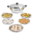 thumbnail image 1 of SumanExport-Hub Stainless Steel Idli Maker Steamer Set | 5 Plates | 2 Idli 2 Dhokla 1 Steamer | 4.2L | 29cm, 1 of 7