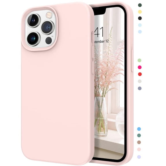 Sumao Designed for iPhone 13 Pro Max Case, Silicone Shockproof Slim Thin Phone Case (Pink)