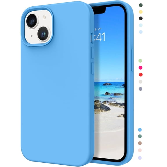 Sumao Designed for iPhone 14 Case, Silicone Shockproof Slim Thin Phone Case (Sea Blue)