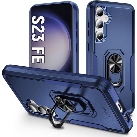Sumao Samsung Galaxy S23 FE case for Stand Heavy Duty Drop Protection Rugged Shockproof Case-Blue