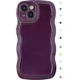 thumbnail image 1 of Sumao Solid Color Curly Wave Frame Soft Compatible with iPhone Case (Light Purple,iPhone 13), 1 of 12