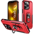 thumbnail image 1 of Sumao for iPhone 13 Pro Case with Ring,Military Grade Shockproof Liquid Silicone Slim Phone Case-Red+black, 1 of 10