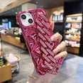 thumbnail image 1 of Sumao for iPhone 13 Pro Max Case - Bling Luxury Strap, 3D Glitter Diamond Crystal, Shockproof, Rose Red, 1 of 7