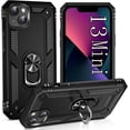 thumbnail image 1 of Sumao for iPhone 13 mini Case with Ring,Military Grade Shockproof Liquid Silicone Slim Phone Case-Black, 1 of 10