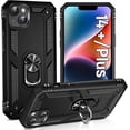 thumbnail image 1 of Sumao for iPhone 14 plus Case with Ring,Military Grade Shockproof Liquid Silicone Slim Phone Case-Black, 1 of 10