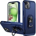thumbnail image 1 of Sumao for iPhone 15 Plus Case With Ring,Military Grade Shockproof Liquid Silicone Slim Phone Case-Blue, 1 of 10