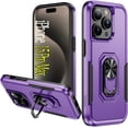 thumbnail image 1 of Sumao for iPhone 15 Pro Max Case With Ring,Military Grade Shockproof Liquid Silicone Slim Phone Case-Purple black, 1 of 10