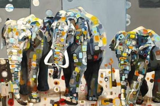 Sumatran Elephants Canvas Art - Britt Freda (12 x 18)