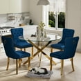 thumbnail image 1 of Sumdeal 42" Glass Dining Table Room Set for 4,5 Pieces Glass Dining Table Set for Kitchen, 1 of 7