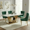 thumbnail image 1 of Sumdeal 5/7-piece dining and chair set features a 70-inch modern faux marble dining table with 4/6 velvet-upholstered chairs, available in gold/silver and five solid colors., 1 of 9