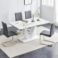 "Sumdeal Modern 63"" Faux Marble Kitchen Dining Table and 4 High Back
