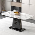 thumbnail image 1 of Sumdeal 63" Modern Faux Marble Dining Table for 4-6 people,White Dining Table for Kitchen,Dining Room,Living Room, 1 of 6