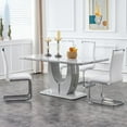 Sumdeal 63" Modern Faux Marble Dining Room Table Sets for 4,Big Kitchen