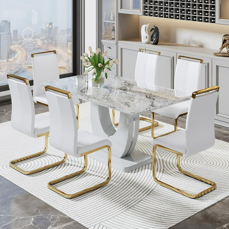 Faux marble dining table walmart new arrivals