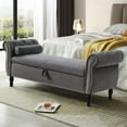 thumbnail image 1 of Sumdeal 63'' Storage Ottoman Bench for Living Room with storage,Gray, 1 of 7