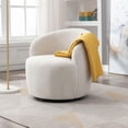 thumbnail image 1 of Sumdeal Club Swivel Barrel Chair Chair, Round Accent Sofa Chair, Modern Leisure Arm Chair for Nursery, Living Room, Hotel, Bedroom, Office, White, 1 of 8