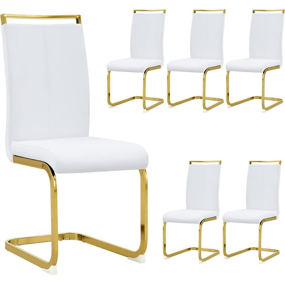 Sumdeal Dining Chairs Set of 4 set of 6 set of 8,Modern Dining Chairs set,Metal frame leg Chairs with High Density Sponge Leather,Comfortable Chairs for Dining Room,Kitchen,Living Room